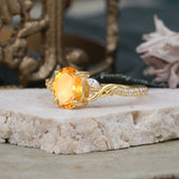 Fashion-Forward Luxury 4-Prong Citrine Engagement Ring